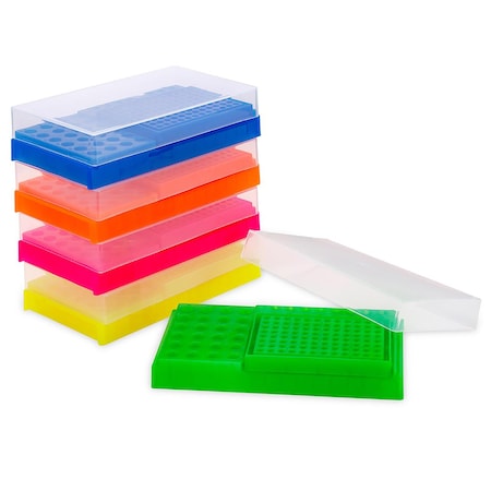 Globe Scientific PCR Work Racks, with Lids, holds 32 x 0.2mL PCR Tubes, 5PK PCR-WORKRACK